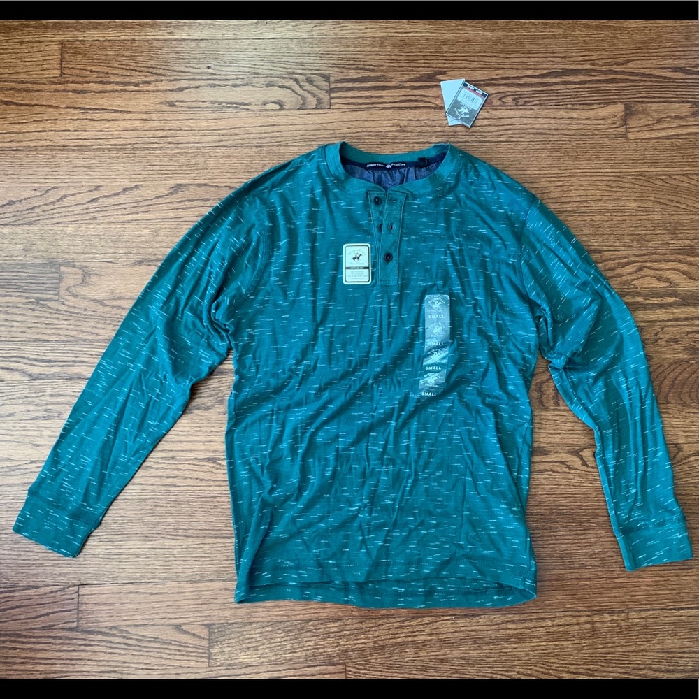Beverly Hills Polo Club Green Henley (Small)